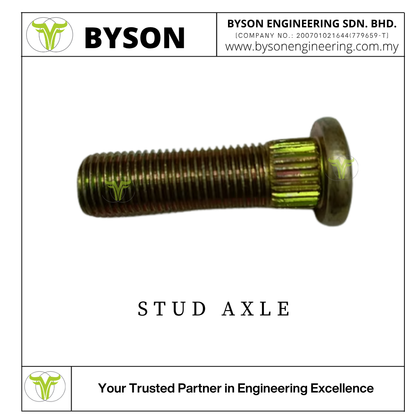 BYSON Stud Axle 3/8" x 1.75" for 3-Wheel Agriculture Truck Wheel Hub