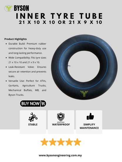 BYSON Inner Tube 21x10x10 (Fits 21x9x10) for Agriculture Truck Tyre — product detail view